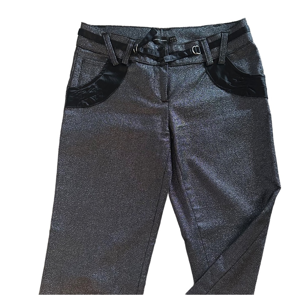 Y2K Metallic Silver Shimmer Pants – Low Rise Statement Trouser - Picture 11 of 15